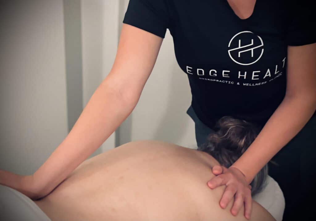 Registered massage therapy treatment at Edge Health in Barrie.